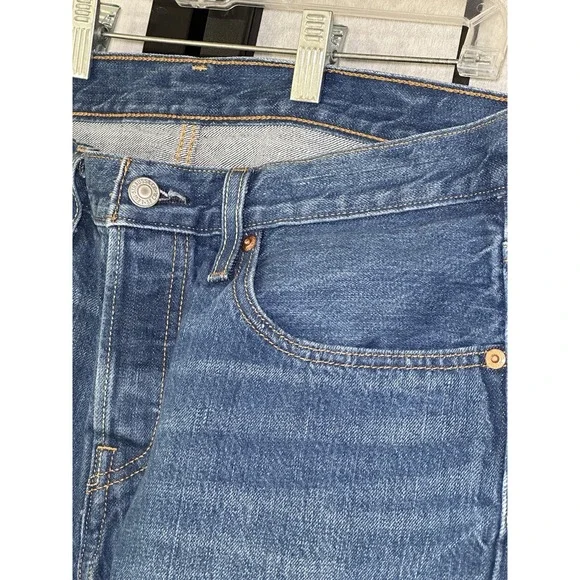 Levis 501T Jeans Blue Button Fly True 30x28‎ Modern Big - Pre Shrunk Extra Slim - Picture 2 of 11